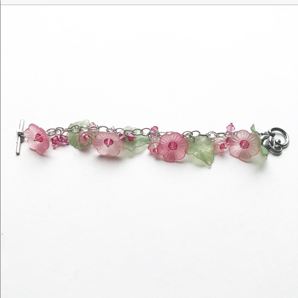 ARTISAN BOHO PINK FLOWER BRACELET - Picture 3 of 3